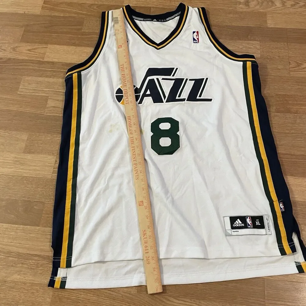Adidas Utah Jazz Deron Williams 8 Jersey White NBA Mens XL +2 Length